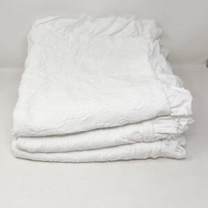 DOCOFIL Set Of 3 White Cotton Matellese Ruffle Edge Euro Pillow Shams Portugal